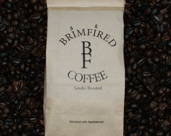 16 oz Applewood Smoke Roasted Coffee One Pound Columbian Supremo Bean Coffee BrimFired Coffee, LLC. OHIO Sales ONLY Sorry