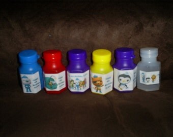 Octonauts set of 12 personalized Birthday party favor bubbles