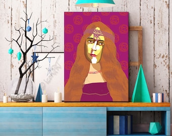 Portrait "George" - Tribute To George Sand FRAMED ART, Literature, iconArt, Personalized Gift, Name, Book Lover, Gift, For Women, For Men