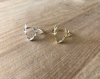 Deer Antler Ring, Sterling Silver Ring,Antler ring, Silver antler ring,Dainty Ring,Dainty Antler Ring