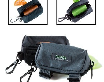 Mighty Paw Dog Poop Bag Holder, Premium Quality Pick-up Bag Zippered Pouch, Includes Carabiner Hook and 1 Roll of Pick-up Bags