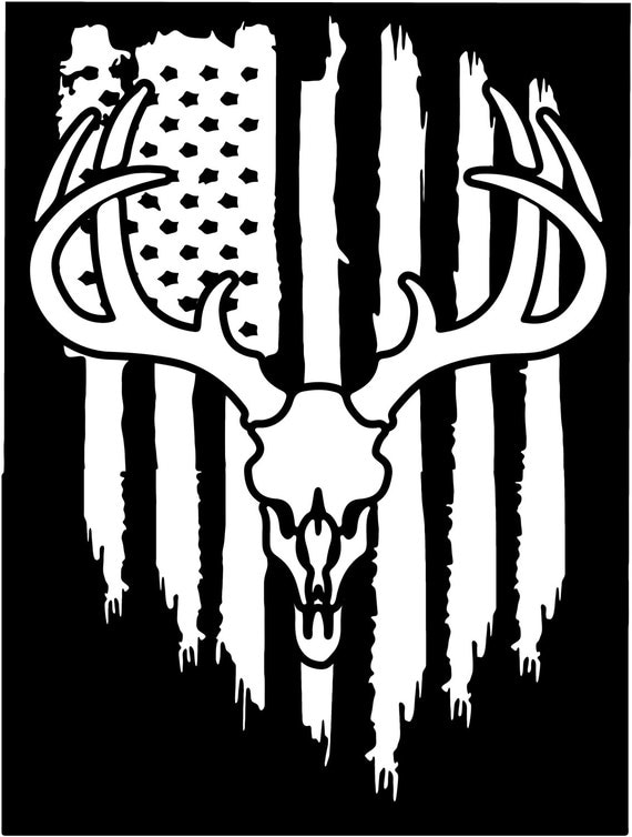 Download American flag Buck Whitetail Deer Fishing Hunting vinyl die