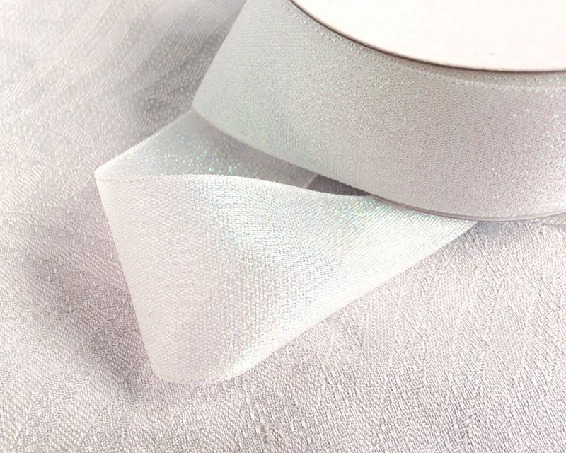 10 yards pearlescent ribbon, white pearl ribbon, white sparkle ribbon ...