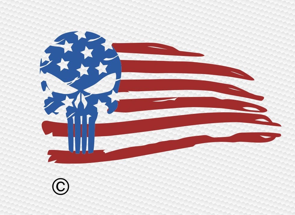 American Flag Skull SVG Files