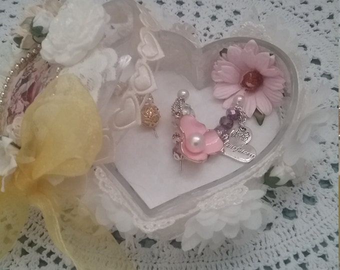 Trinket box altered,housing stickpins gift for mothering Sunday or a birthday gift