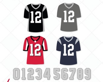 Football Jersery numbers svg, dxf, football svg, jpg, png, eps, ai cutting files, clip art, printable, Silhouette Cameo, Cricut, numbers svg