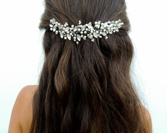 Wedding Headpiece Bridal hairpiece bridal halo back of head Bridal Hair Accessories Bridal Hair Accessory,Pearl headpiece,Crystal headpiece