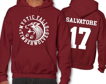 The Vampire Diaries Salvatore 17 Timberwolves Mystic Falls Hoodie Unisex Women's Men's