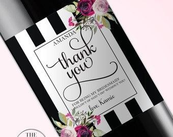 Thank You For Being My Bridesmaid Wine Label, Will You Be My Bridesmaid, Maid of Honor Gift, Bridesmaid Proposal Wine Label, 132.5