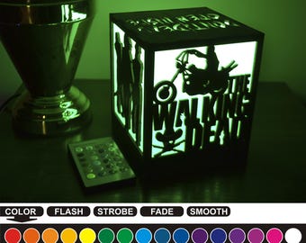 Walking dead, Walking dead color nightlight, color lantern, color led nightlight, color led lantern, wood nightlight, wood lantern, WD-2