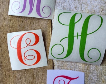 Single letter monogram / Monogram letter decal / Monogram letter sticker / vinyl decal / yeti decal / laptop decal / RTIC sticker / Letter