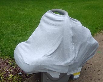 Slouchy grey car seat/nursing cover