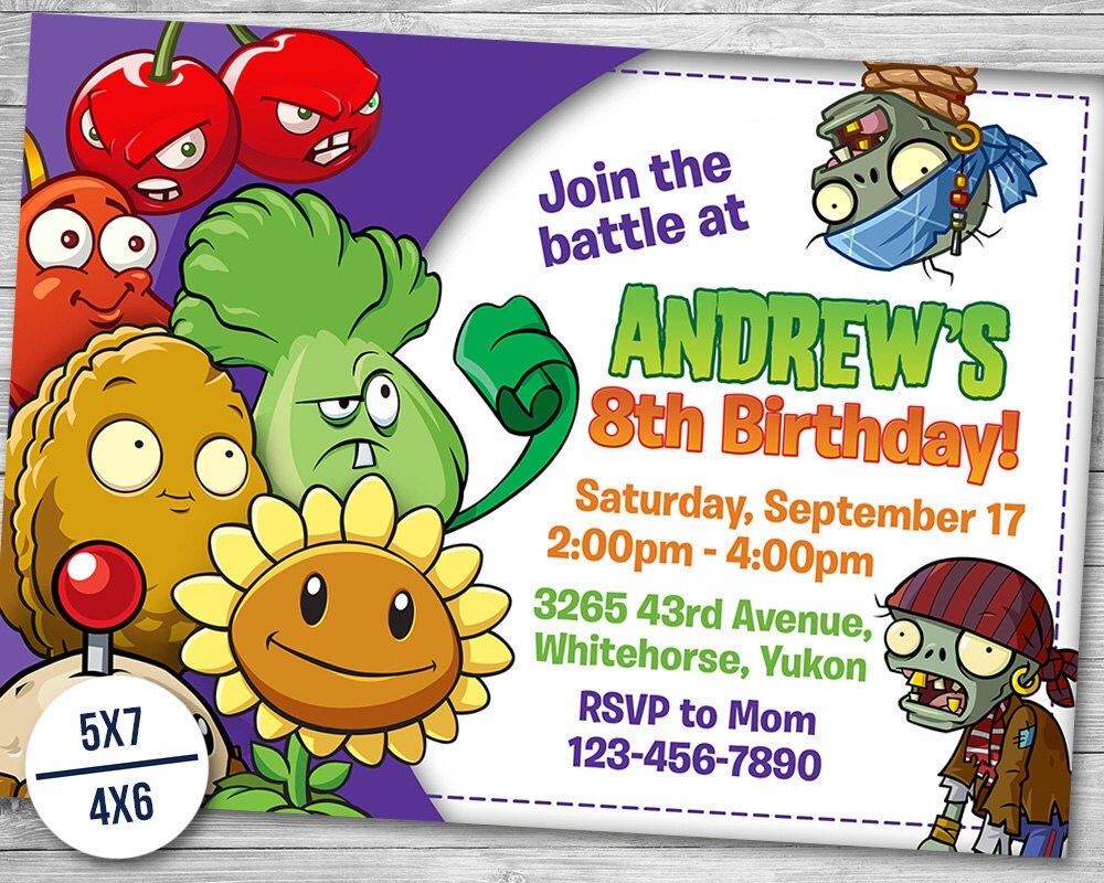 Kit De Plantas Vs Zombies Para Cumpleaos Kits Imprimibles
