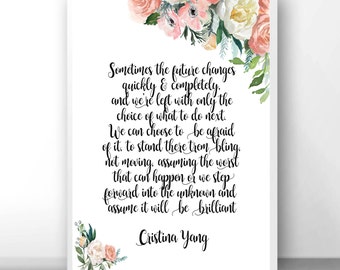 Grey's Anatomy Print: Cristina Yang "Be Brilliant" Quote grey's anatomy grey anatomy Cristina yang yang's last episode tv quotes tv art