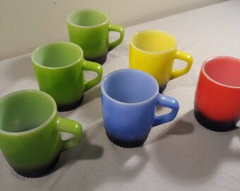 1960s Anchor Hocking Fire King Oven Proof Glasses: Set of 6