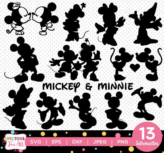 Minnie Mickey SIlhouettes pack Disney Minnie Mickey