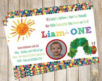 Very Hungry Caterpillar Birthday Invitation
