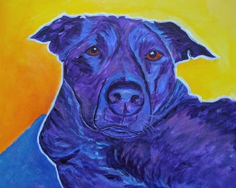 Black Lab, Pet Portrait, Dog Art, Pet Portrait Artist, Colorful Pet Portrait, Lab Art, Pet Portrait Painting, Art Prints, Art by Jodi Dodd