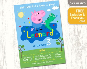 Peppa pig card | Etsy