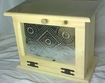 Handmade, Unfinished Wood Bread Box -Large