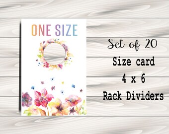 Clothing Rack Price Hanging Dividers, Clothing Name Style Divider for Clothes Racks, Size Hanger Tags - watercolour