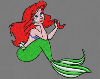 Embroidery design Ariel Mermaid Disney 4x4 hoop