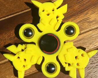 Custom Pikachu Hand Ball Spinner Fidget Toy Pokemon EDC w/ ABEC 9 Bearing