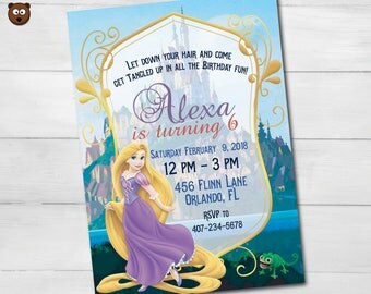 Rapunzel Invitation, Rapunzel Invite, Rapunzel Party, Rapunzel Birthday, Rapunzel Printable, Rapunzel Digital, Disney, HBS 12 Rapunzel