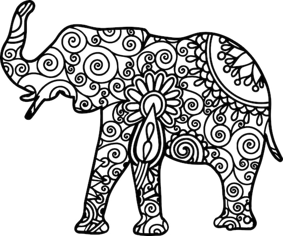 Download Mandala Elephant SVG cuttable file from LeighsSVGs on Etsy ...