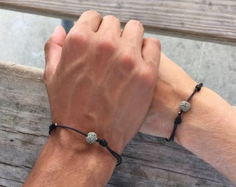 Couples Bracelet Couples Jewelry Matching Bracelet Leather Wrap Bracelet Him and Him Bracelet Him and Him Jewelry Gift for Husband Bracelet