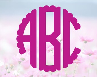 Scalloped Monogram SVG, Alphabet Letters SVG, Monogram Font, SVG Cutting Fonts, Svg Files, Svg files for silhouette