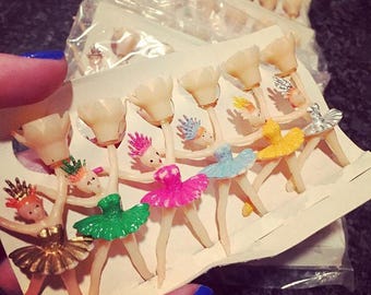 6pcs BALLERINA CANDLE HOLDERS Vintage Miniature Tiny Dancers