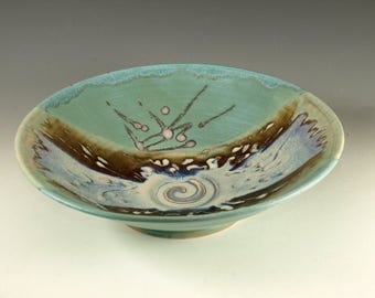 Serving Bowl, ceramic bowl, turquoise, stoneware, for fruit and salad