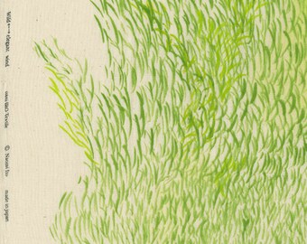 Nani Iro Wild - Elegant Wind color A Japanese double gauze cotton fabric wave green