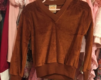 1970s Velour Shirt 4T Dead Stock