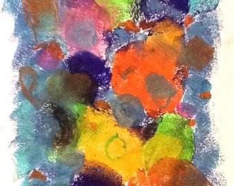 Small original signed abstract drawing c014 (6" x 8")