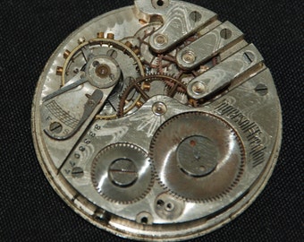 Gorgeous Vintage Antique Pocket Watch Movement Steampunk Altered Art Assemblage S 87