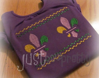Smocked Fleur De Lis Embroidery Design