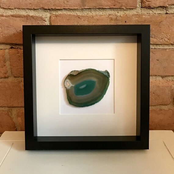 Items similar to SET Large Framed Agate Slice Shadow Box Frame Choice