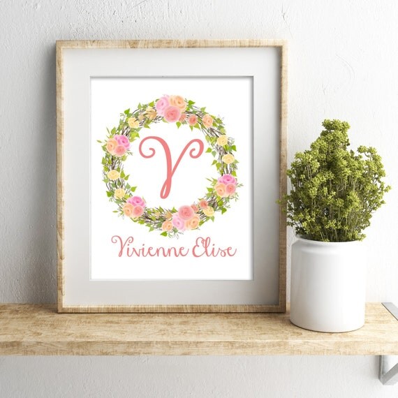 Personalized Nursery Print Baby Girl Wall Decor Like This Item