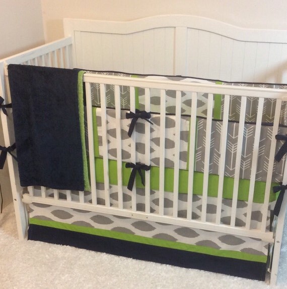 Baby Boy Crib Bedding Set Navy Green and by butterbeansboutique