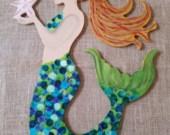 Wooden Mermaid Wall Hanging mermaid wall hanging with shell bra wood cut out 24 Wooden Mermaid Wall Hanging mermaid wall hanging with shell bra wood cut out 24