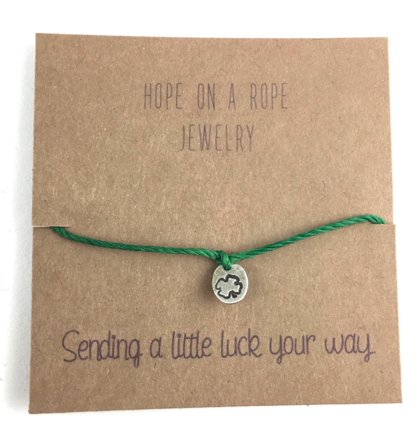 Lucky Charm. Sterling Silver Hand Stamped by hopeonaropejewelry