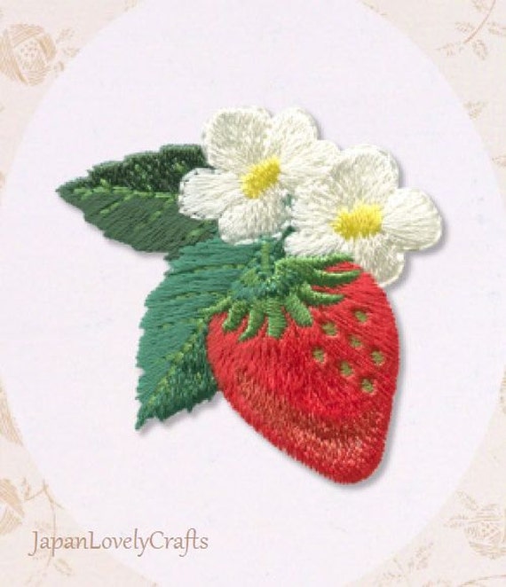Fresh Strawberry & Flower Kawaii Plant Embroidered Iron On