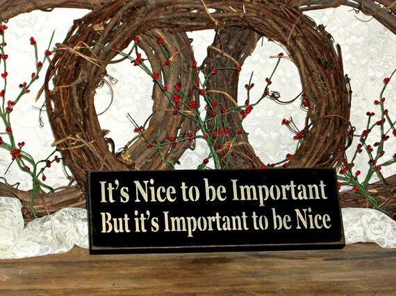 It's Nice to be Important But it's Important to be