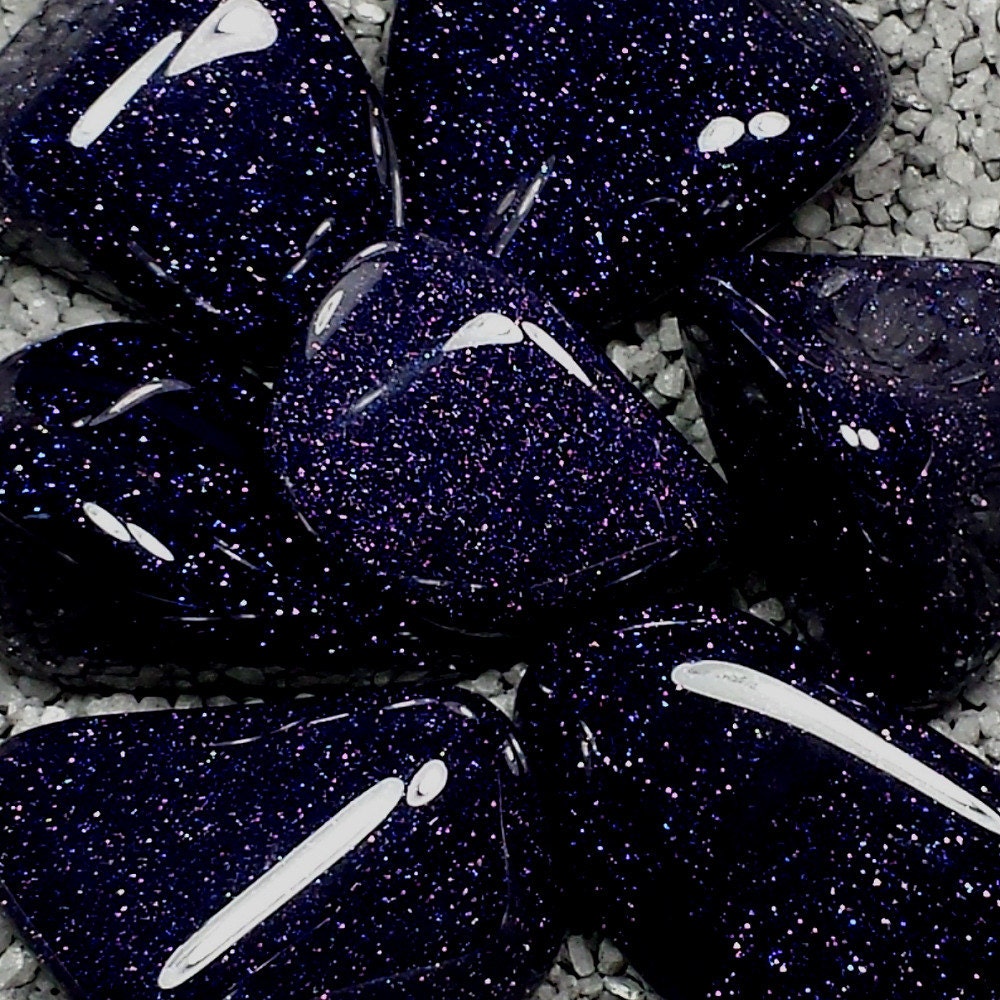 Blue Goldstone Tumble Polished Crystal Stone 1 pc Sizes 1.3