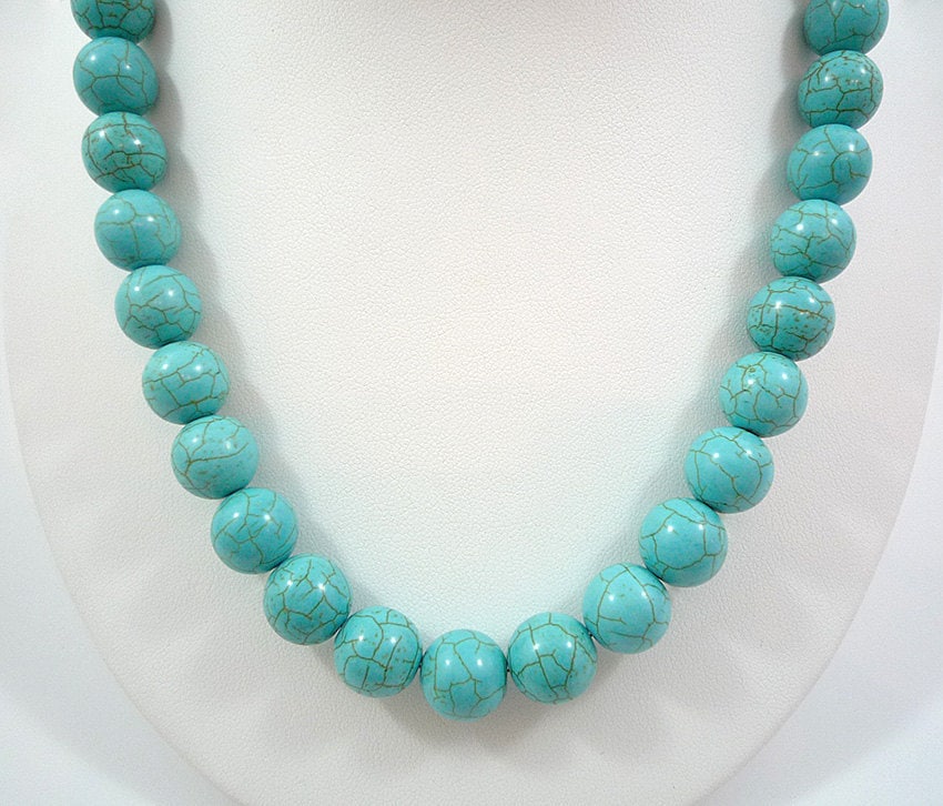 Turquoise Necklace Gemstone Necklace Light Blue Turquoise