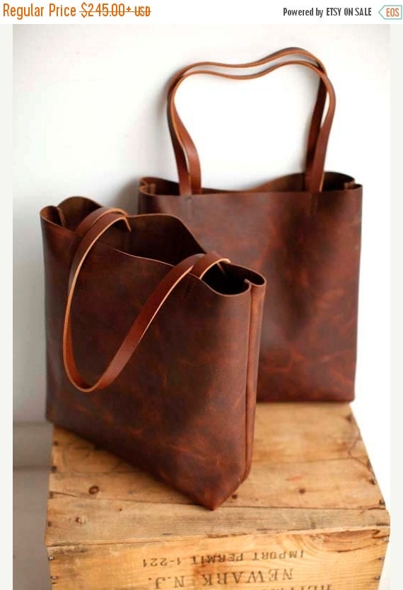 Holiday Sale Brown Leather Tote Bag brown leather bag by sord