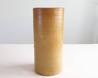 Zanesville Stoneage Modern ZSM Homespun 4010 Yellow Beige Cylinder Planter