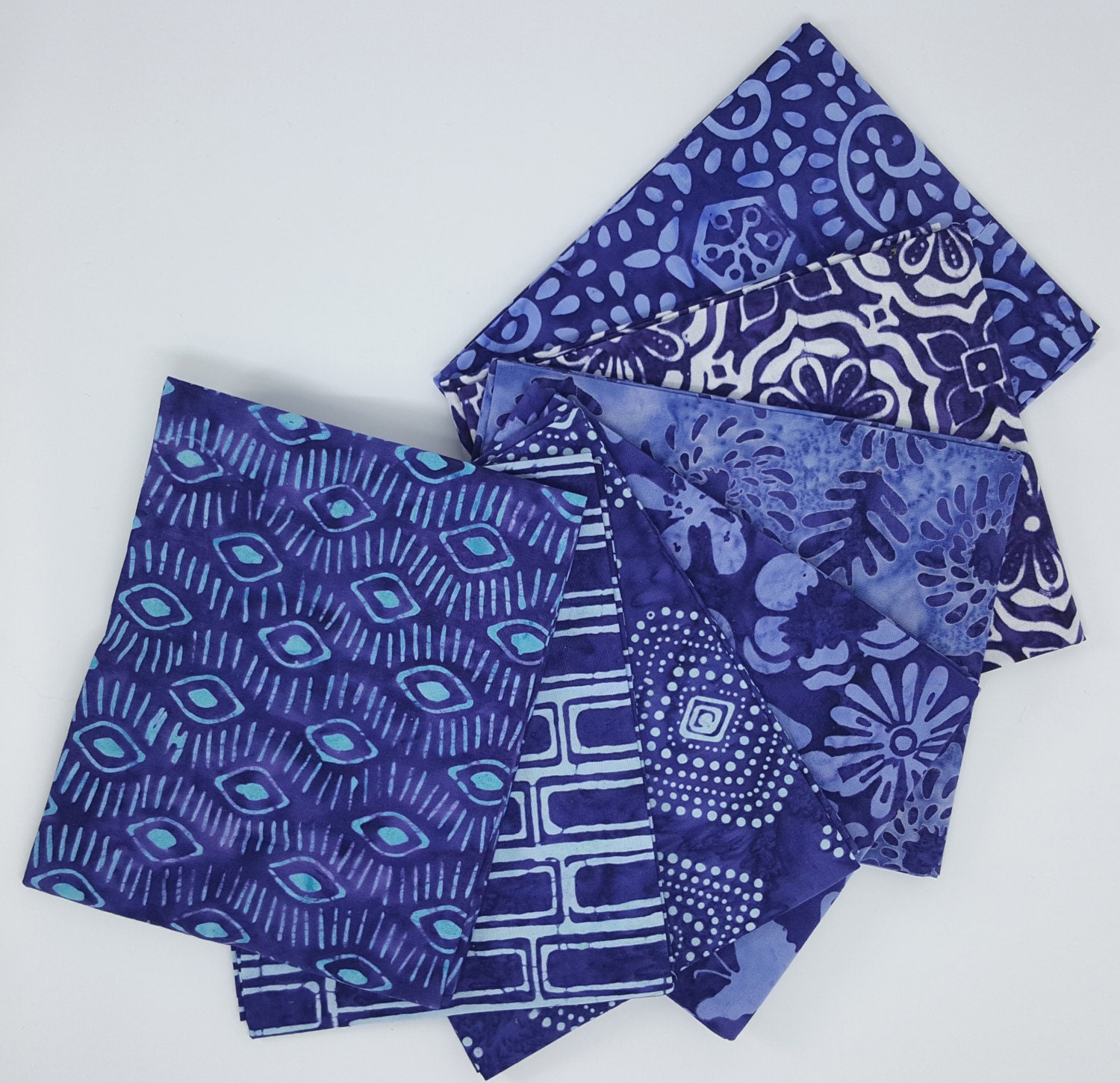 Fat Quarter Bundle in Indigo Blue from the Latitude Batiks